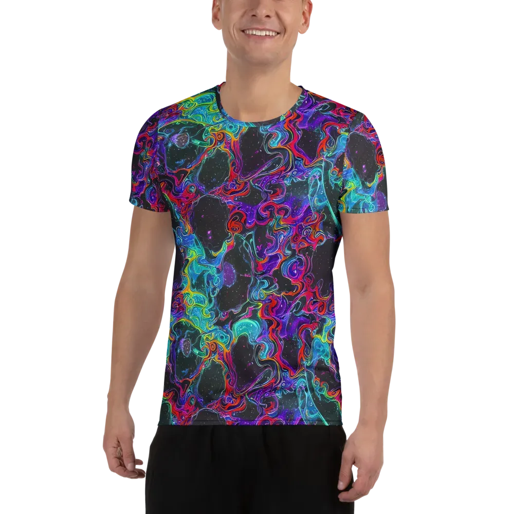Midnight Eruption on Men's Athletic T-Shirt — Front