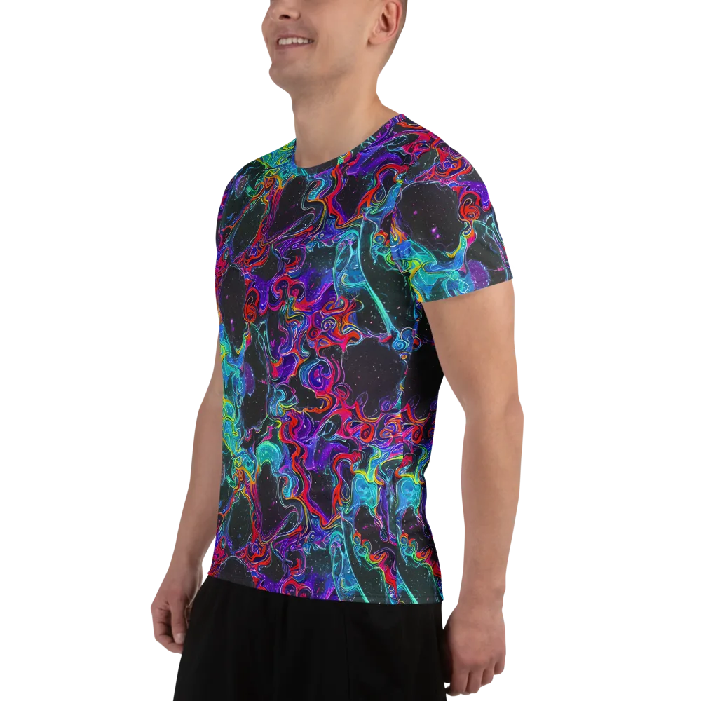 Midnight Eruption on Men's Athletic T-Shirt — Left