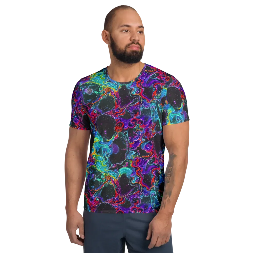 Midnight Eruption on Men's Athletic T-Shirt — Front