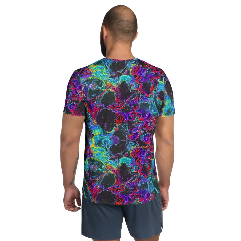 Midnight Eruption on Men's Athletic T-Shirt — Back