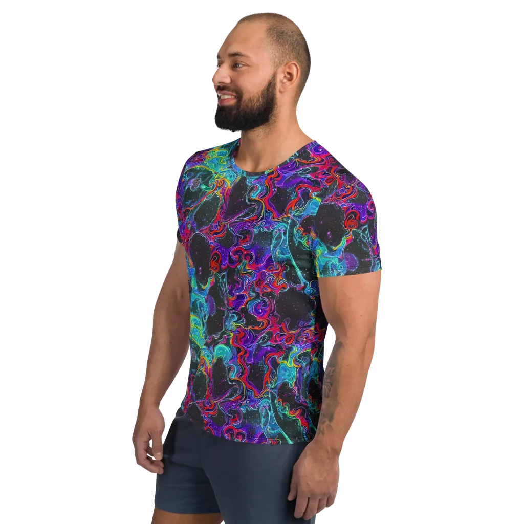Midnight Eruption on Men's Athletic T-Shirt — Left