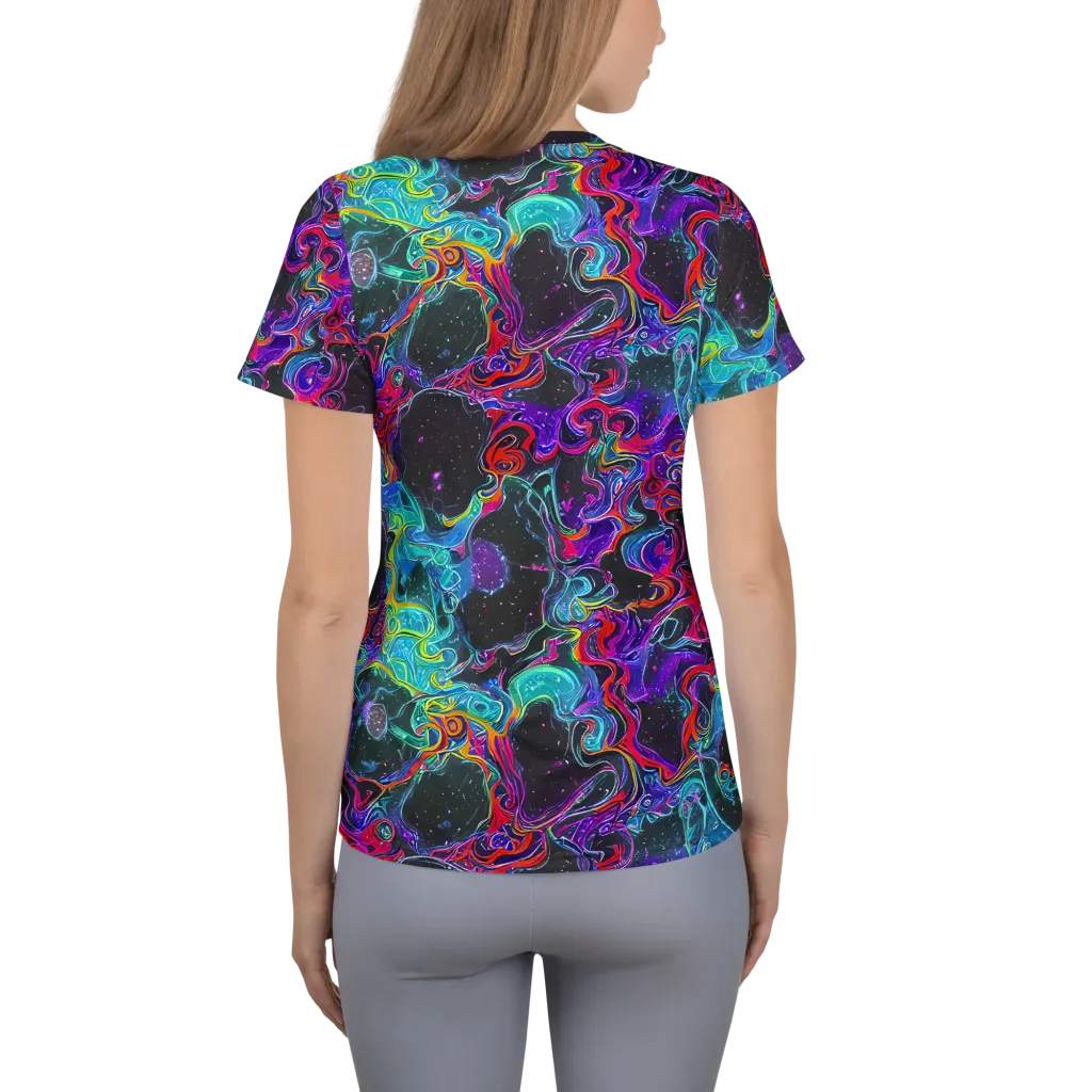 Midnight Eruption on Women's Athletic T-Shirt — Back