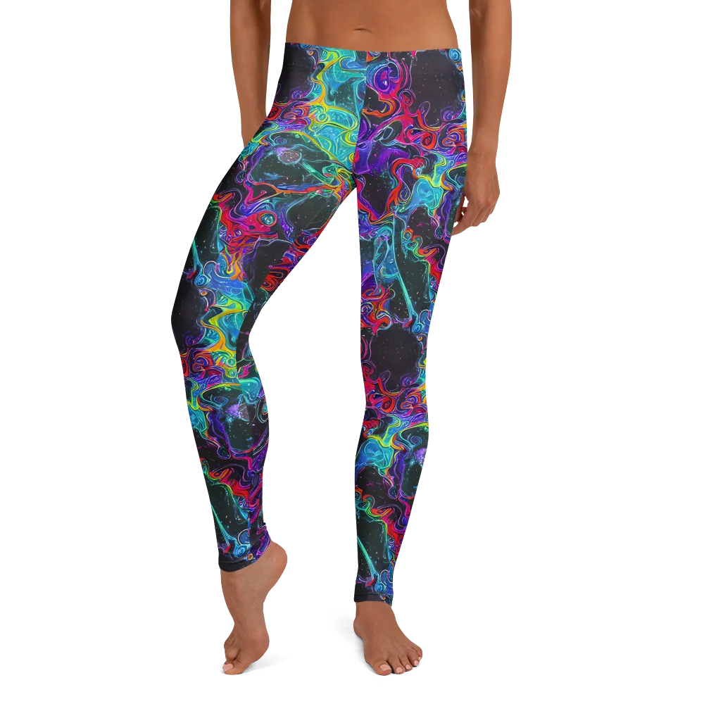 Midnight Eruption on Leggings — Front