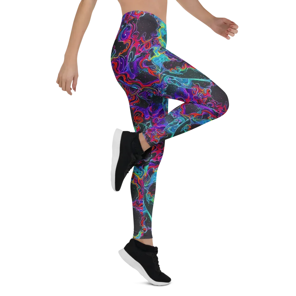 Midnight Eruption on Leggings — Right