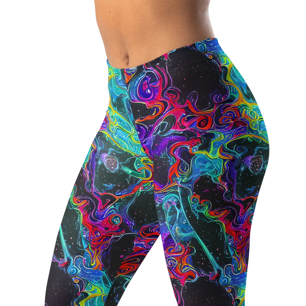 Midnight Eruption on Leggings — Left Front