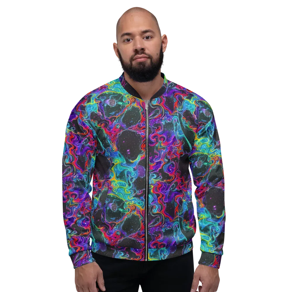Midnight Eruption on Bomber Jacket — Front