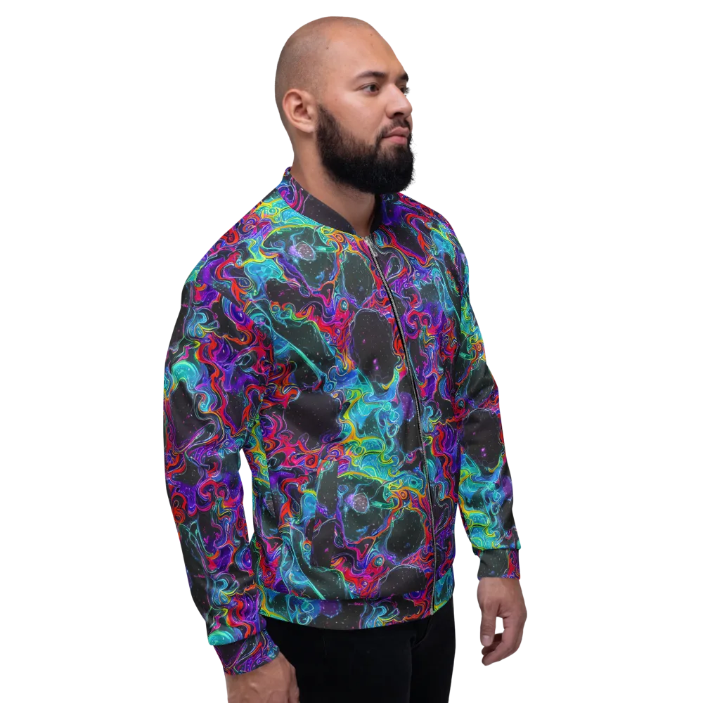 Midnight Eruption on Bomber Jacket — Right