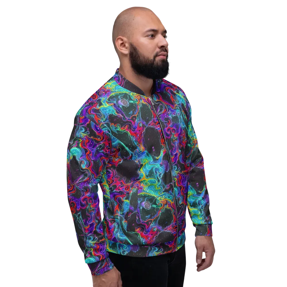 Midnight Eruption on Bomber Jacket — Right