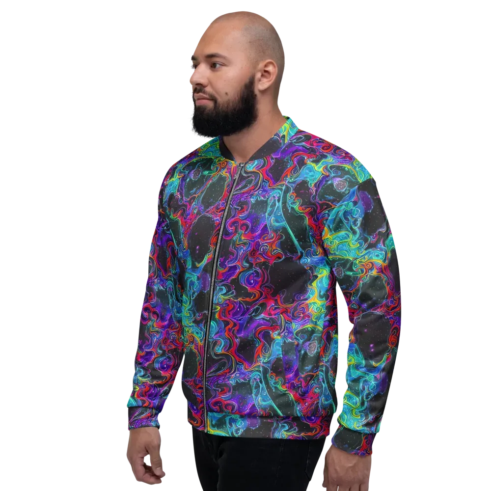 Midnight Eruption on Bomber Jacket — Left