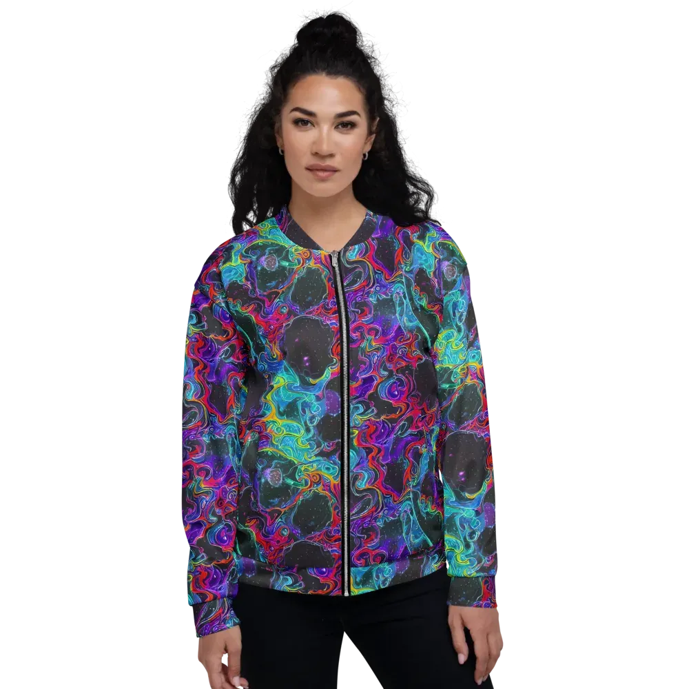 Midnight Eruption on Bomber Jacket — Front
