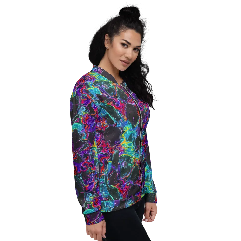 Midnight Eruption on Bomber Jacket — Right