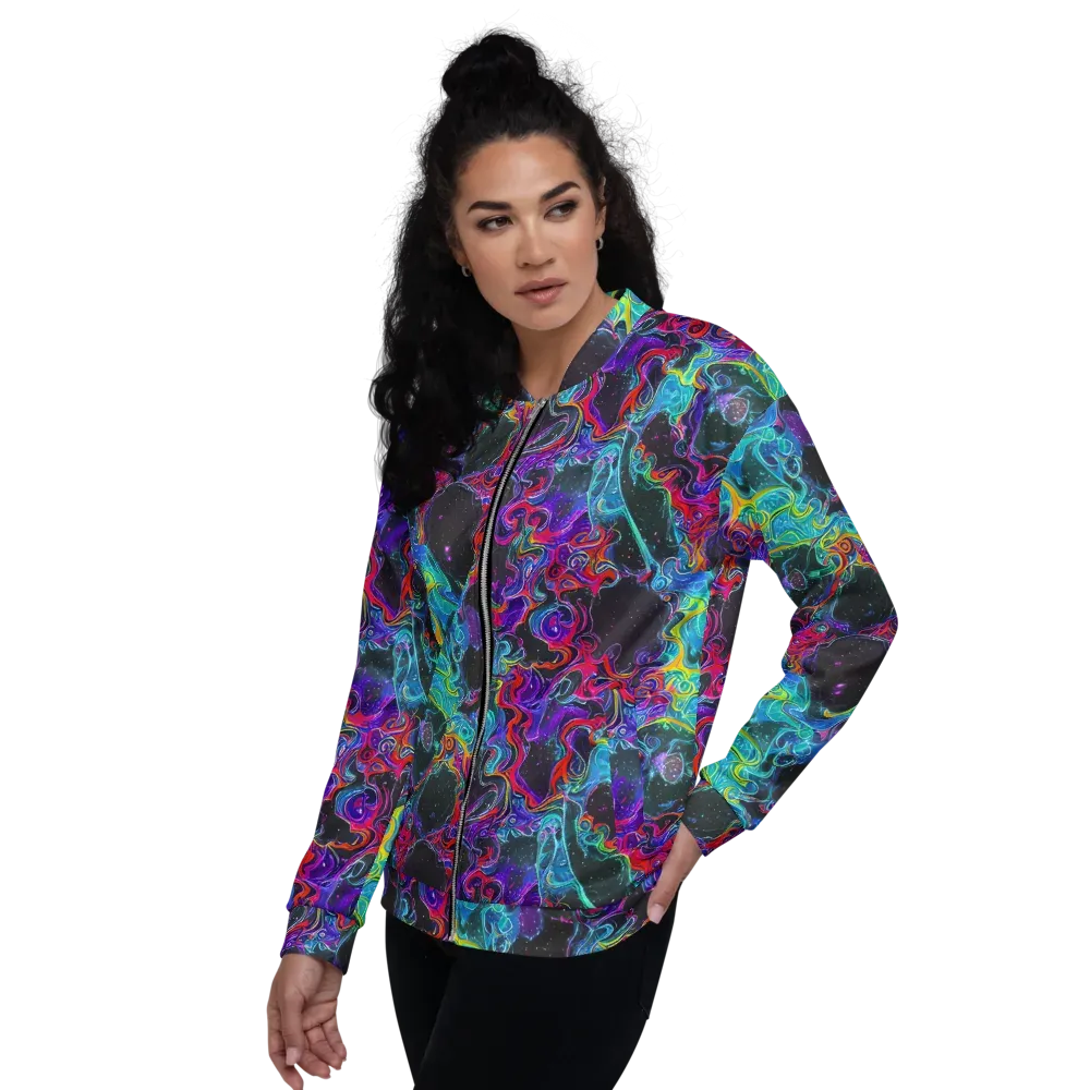 Midnight Eruption on Bomber Jacket — Left