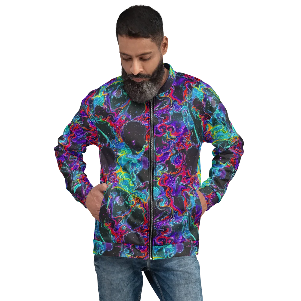 Midnight Eruption on Bomber Jacket — Front