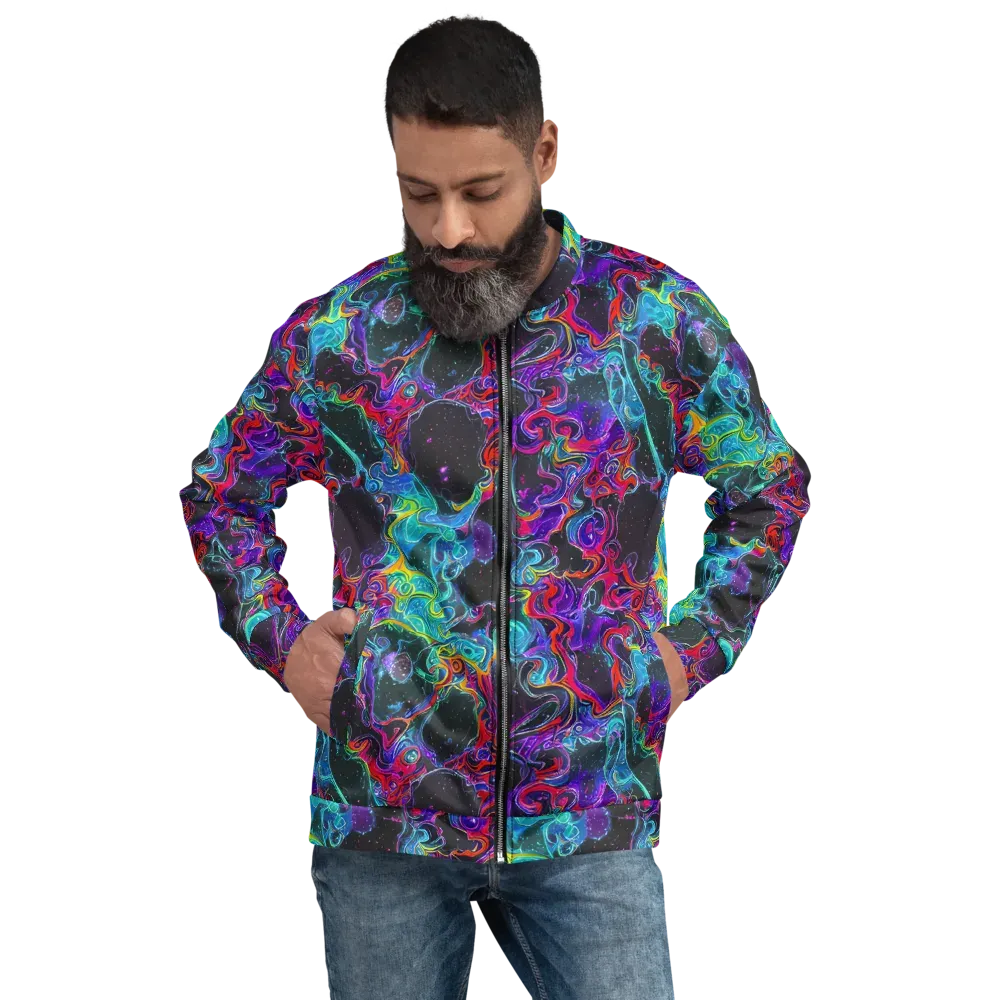 Midnight Eruption on Bomber Jacket — Front