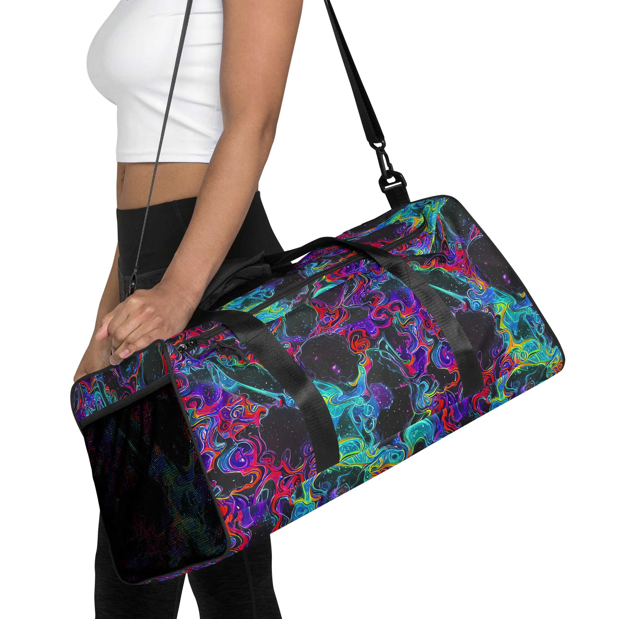 Midnight Eruption on Duffle Bag — Front