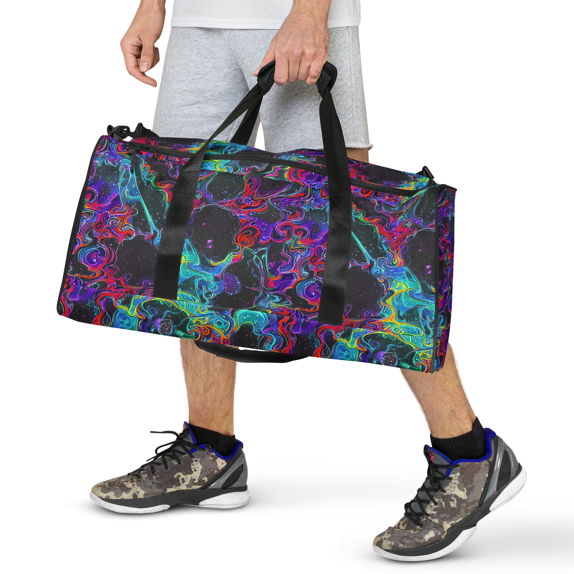 Midnight Eruption on Duffle Bag — Front