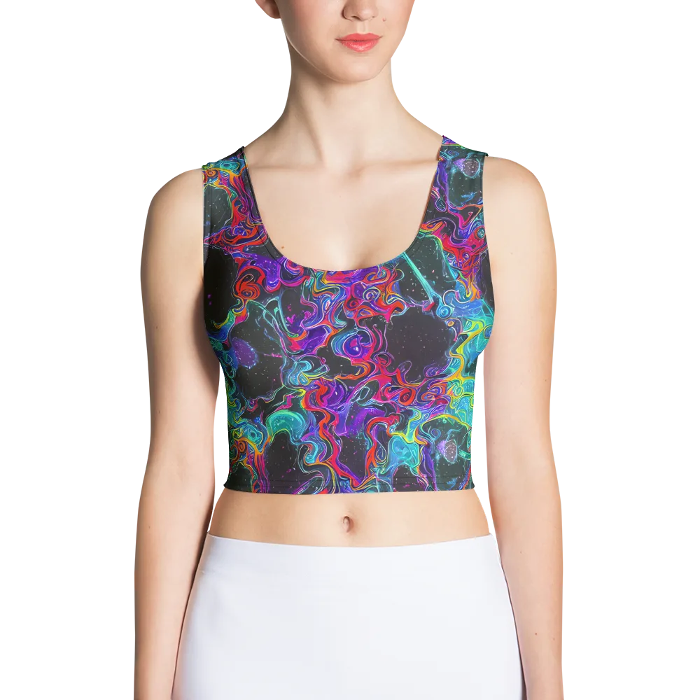 Midnight Eruption on Crop Top — Front