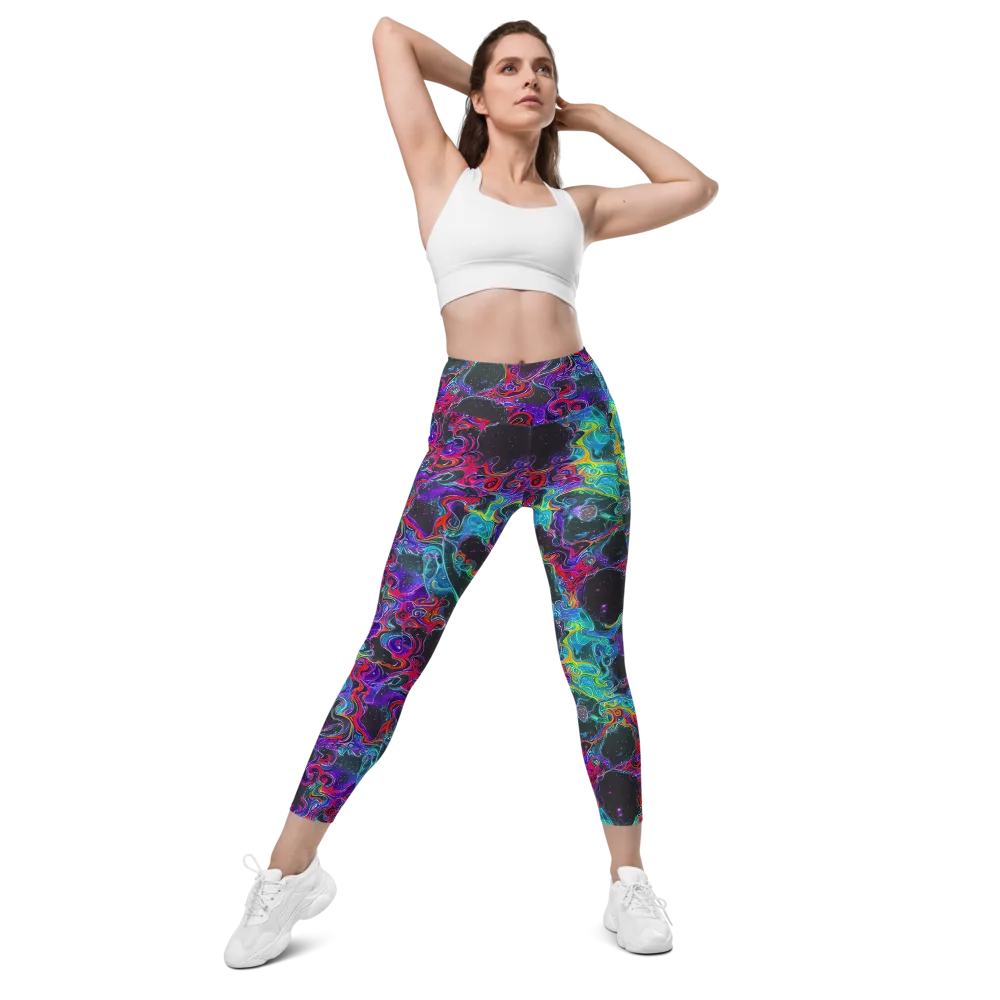 Midnight Eruption on Leggings with Pockets — Front