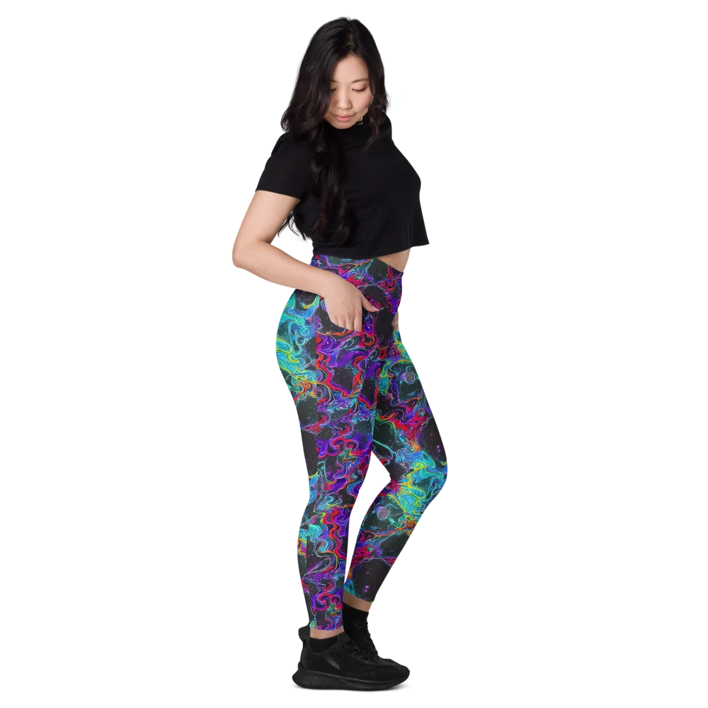 Midnight Eruption on Leggings with Pockets — Right