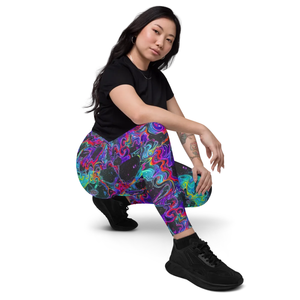 Midnight Eruption on Leggings with Pockets — Right Front