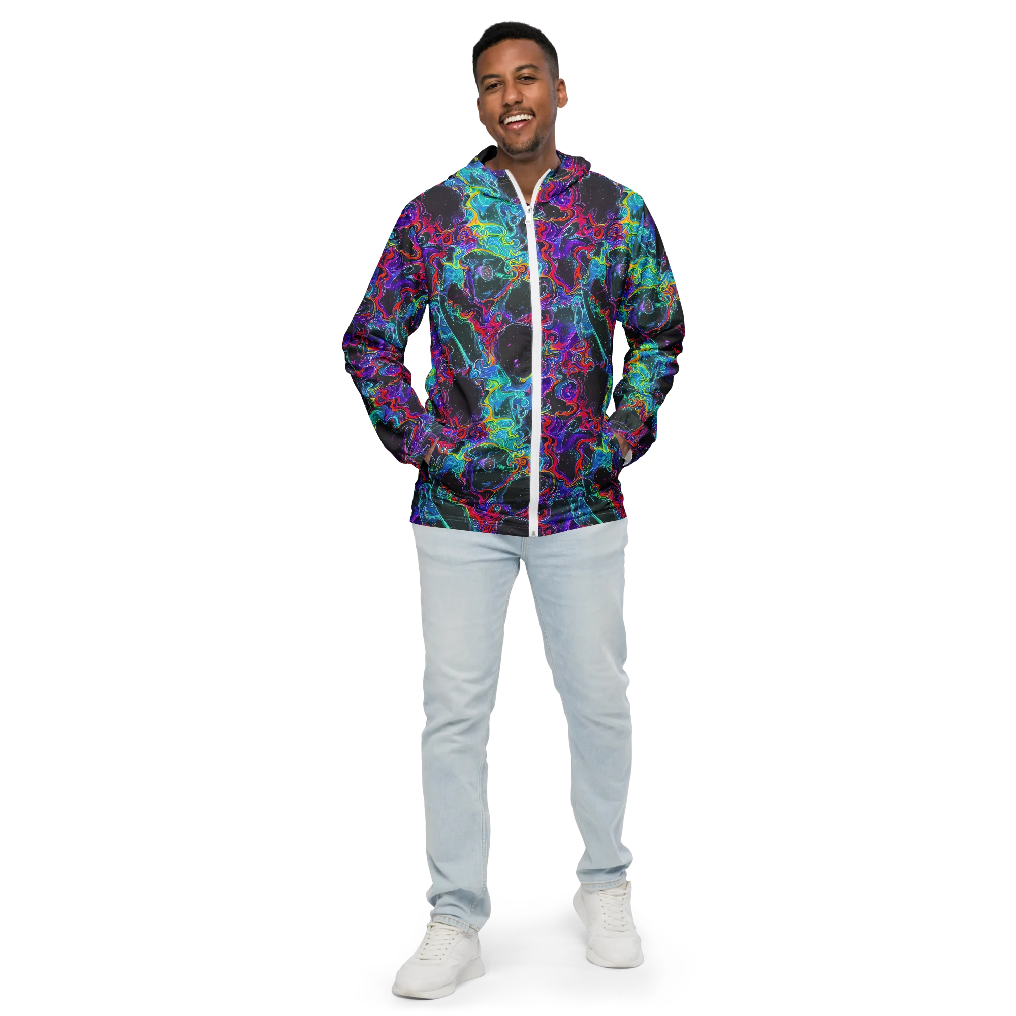 Midnight Eruption on Men's Windbreaker — Front