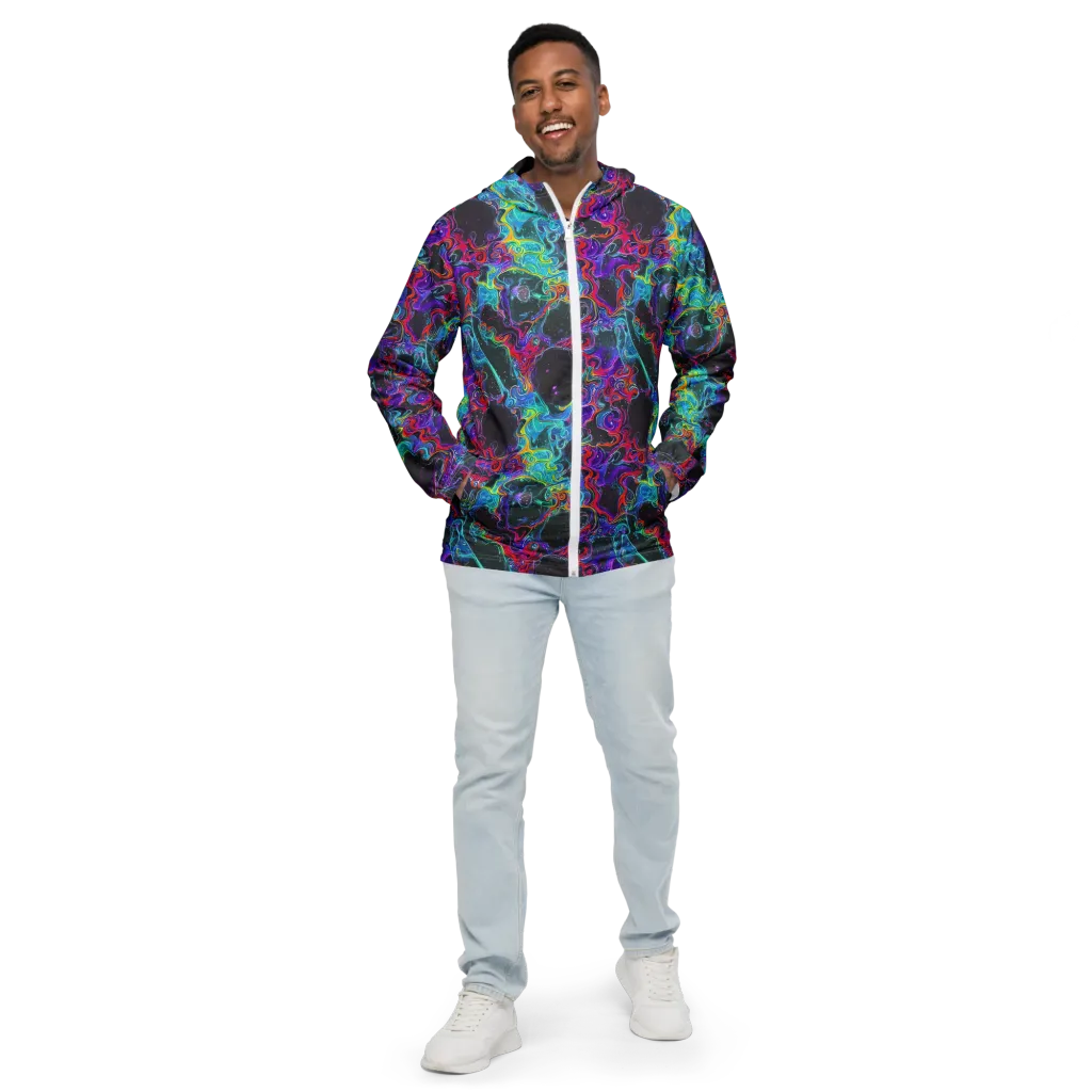 Midnight Eruption on Men's Windbreaker — Front