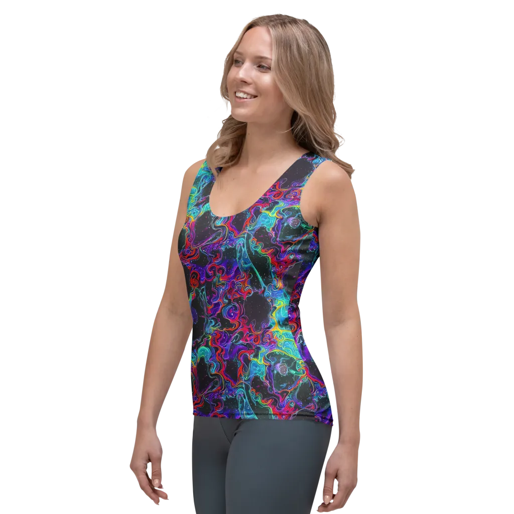 Midnight Eruption on Women's Tank Top — Left Front