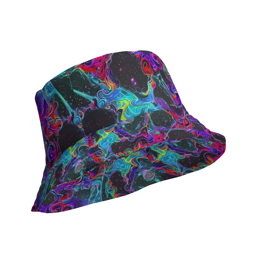 Midnight Eruption on Reversible Bucket Hat — Product details Outside