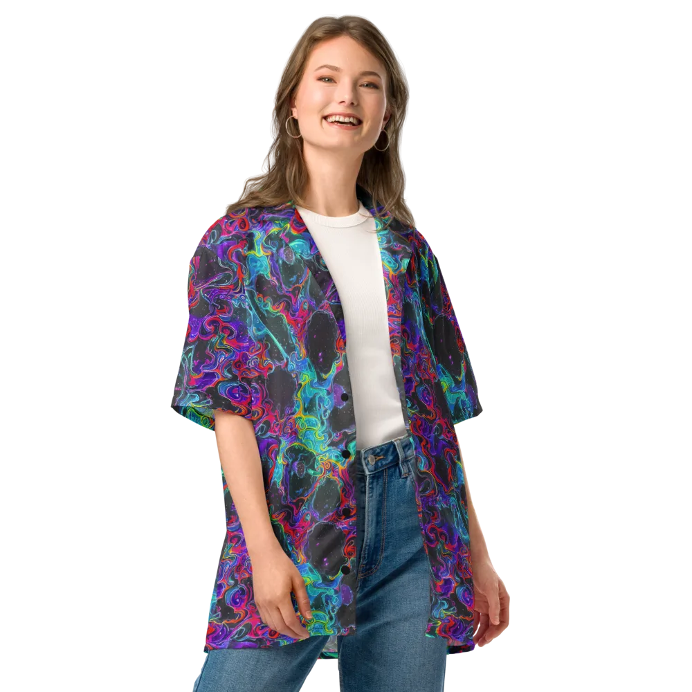 Midnight Eruption on Button Shirt — Front