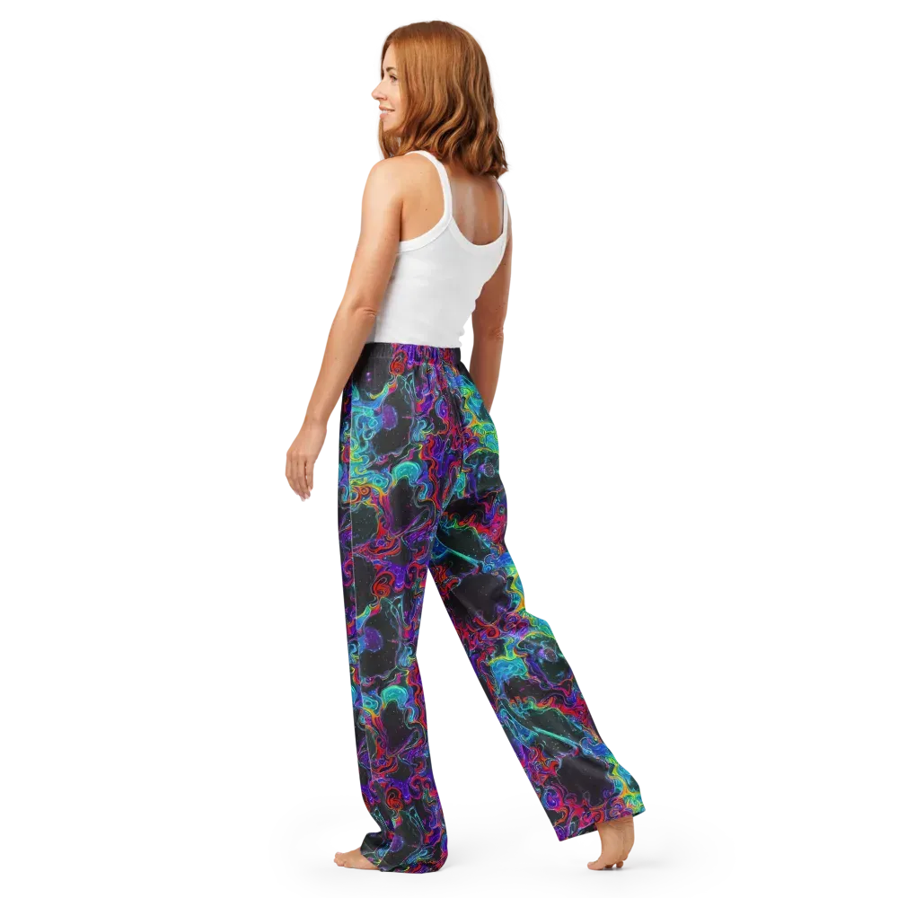 Midnight Eruption on Women's Pajama Pants — Back