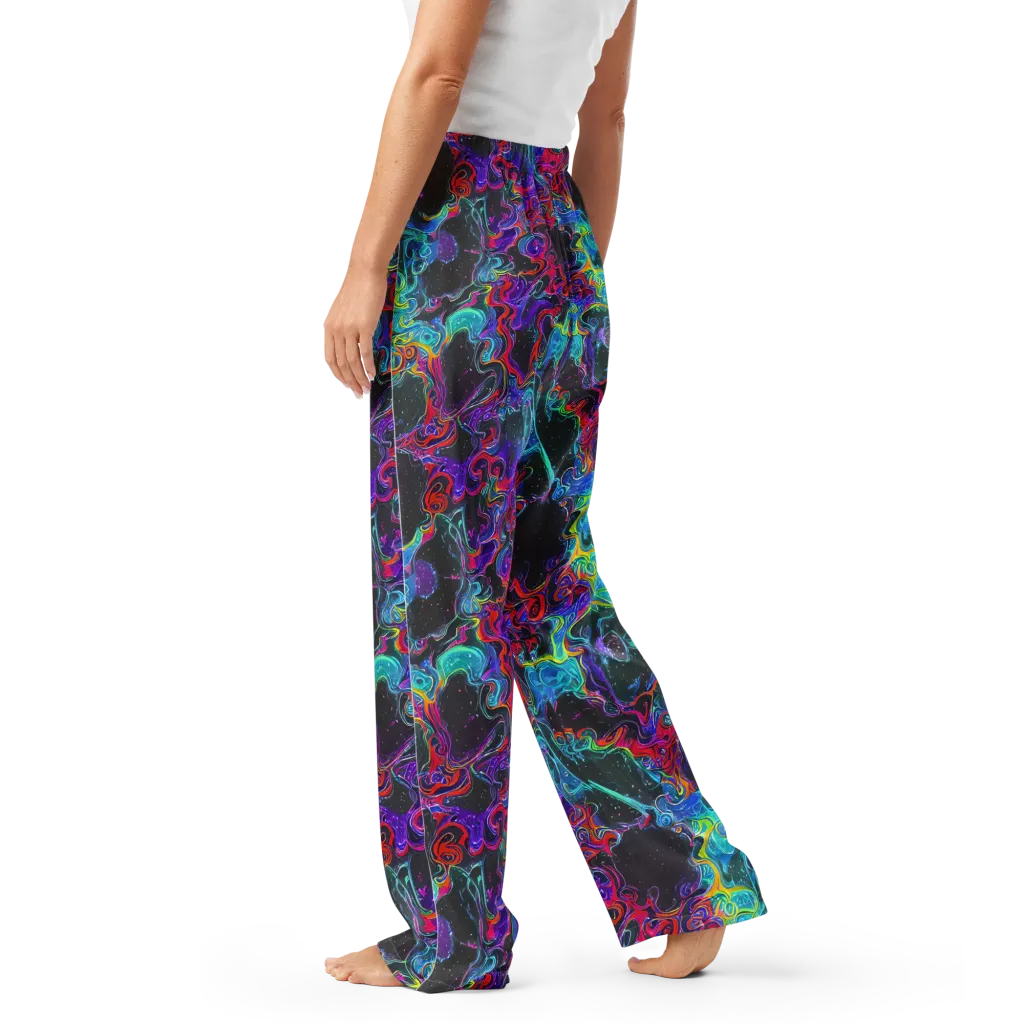 Midnight Eruption on Women's Pajama Pants — Left