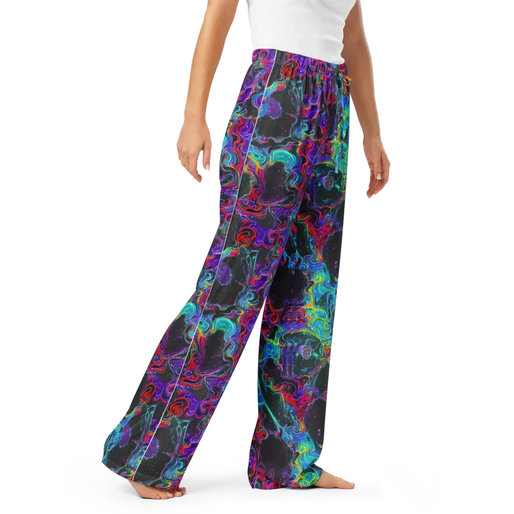 Midnight Eruption on Women's Pajama Pants — Right Front