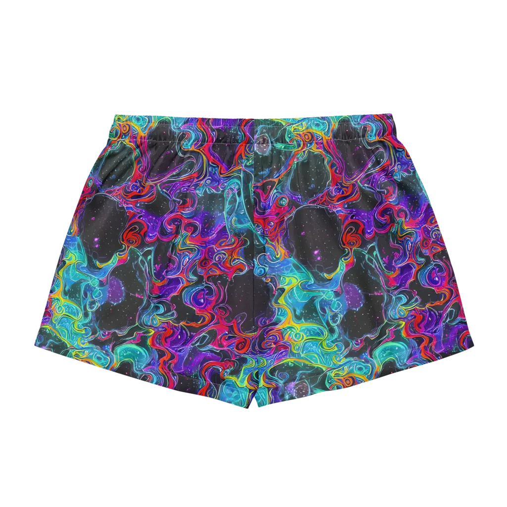 Midnight Eruption on Women's Pajama Shorts — Back
