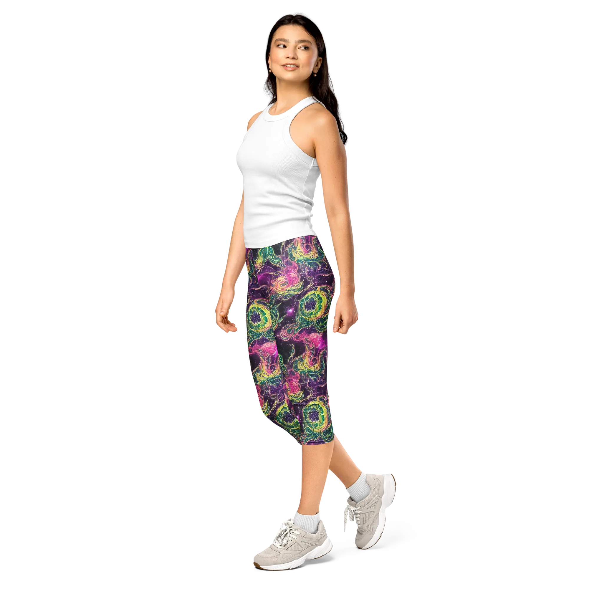 Dreamflare on Capri Leggings — Left Front