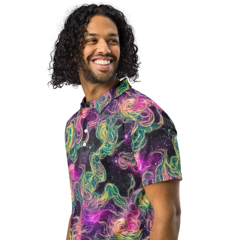 Dreamflare on Men's Slim Fit Polo Shirt — Left Front