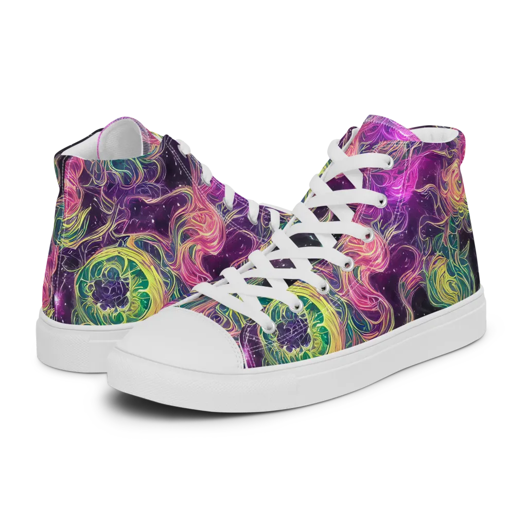 Dreamflare on Men's High Top Canvas Shoes — Left