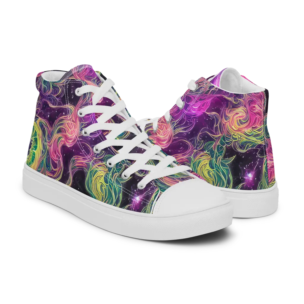 Dreamflare on Men's High Top Canvas Shoes — Right