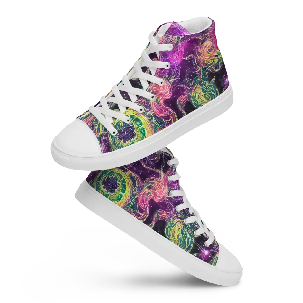 Dreamflare on Men's High Top Canvas Shoes — Front
