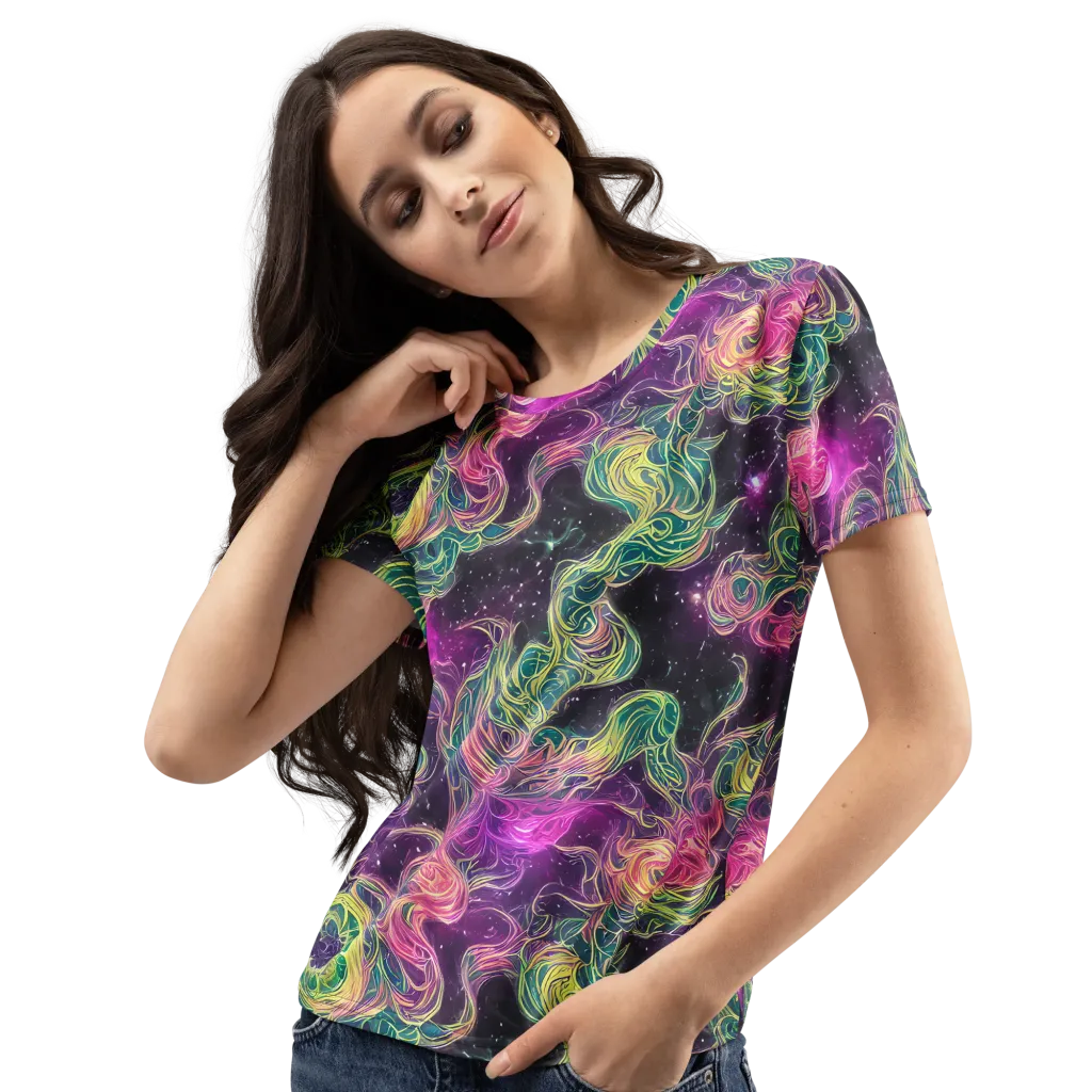 Dreamflare on Women's Crew Neck T-Shirt — Left Front