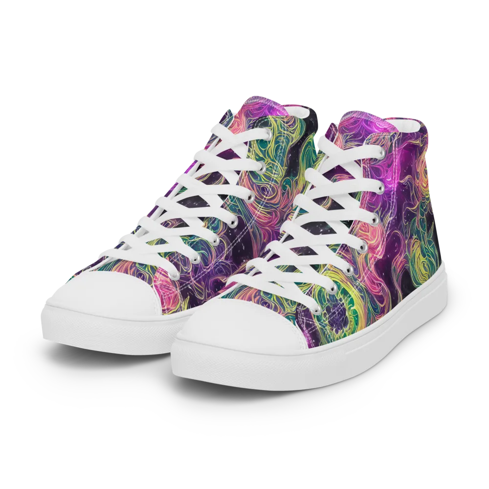 Dreamflare on Women's High Top Canvas Shoes — Left Front