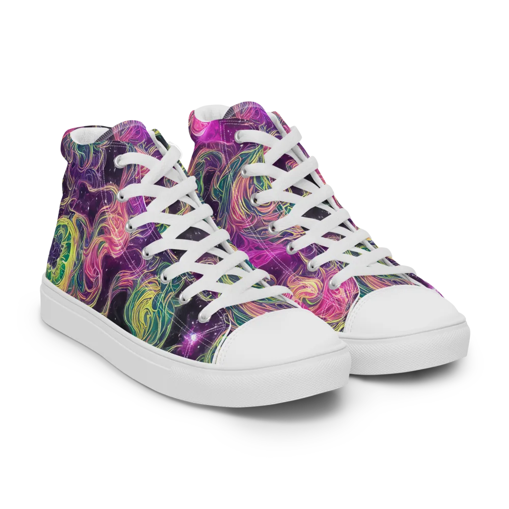 Dreamflare on Women's High Top Canvas Shoes — Right Front