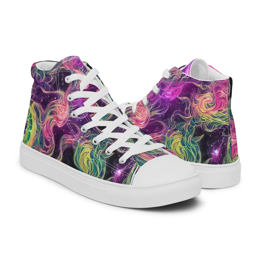 Dreamflare on Women's High Top Canvas Shoes — Right