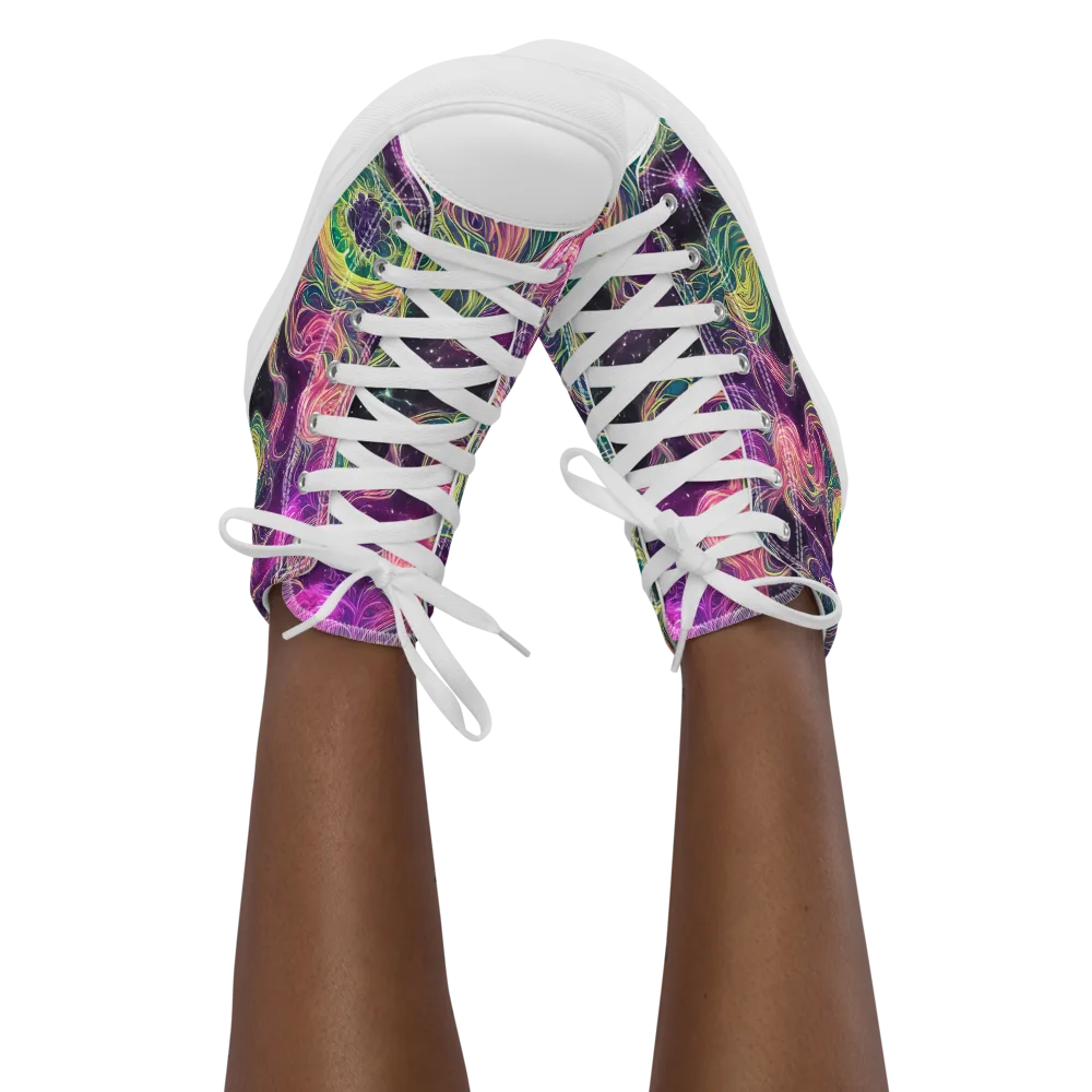 Dreamflare on Women's High Top Canvas Shoes — Front