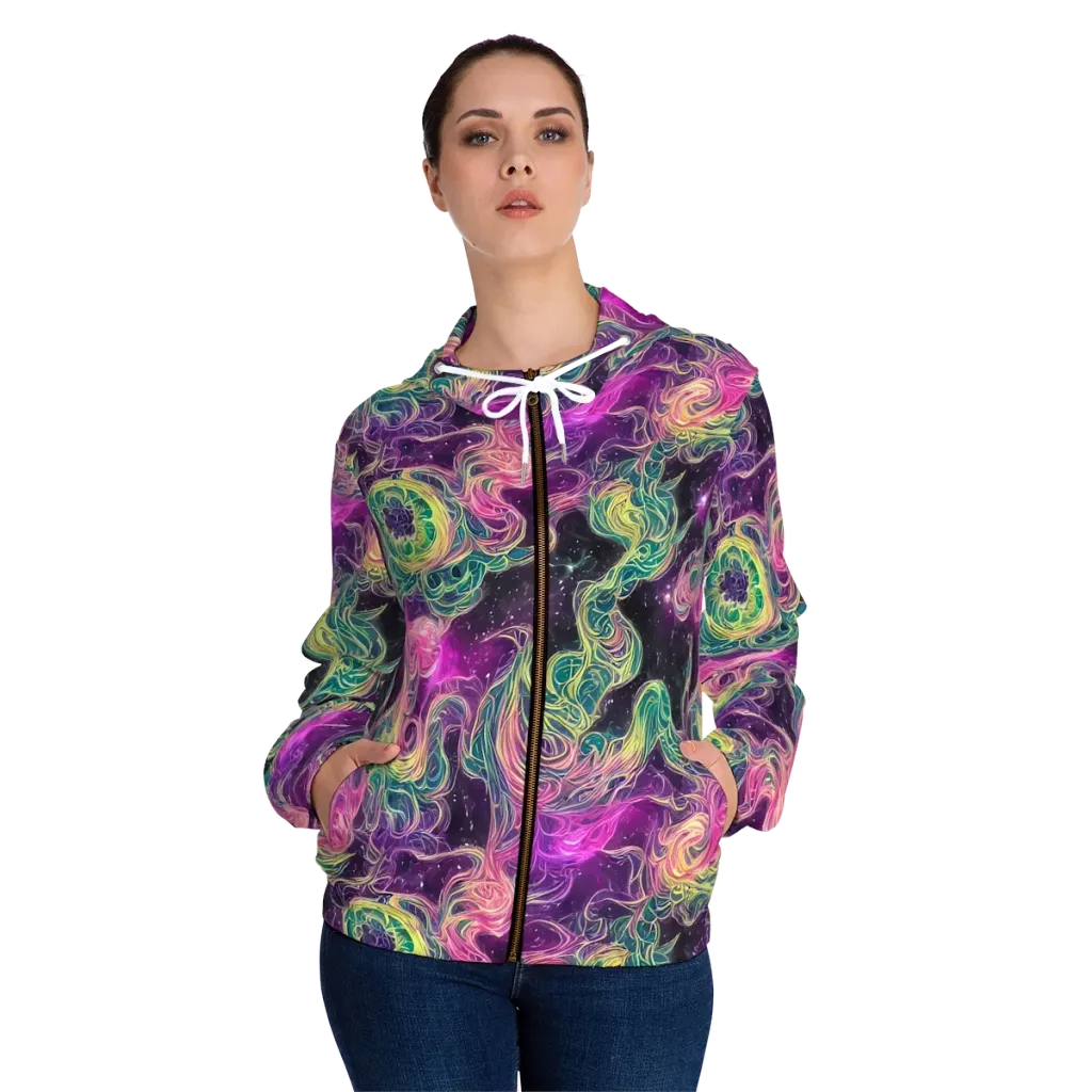 Dreamflare on Women's Full-Zip Hoodie — Front On Person
