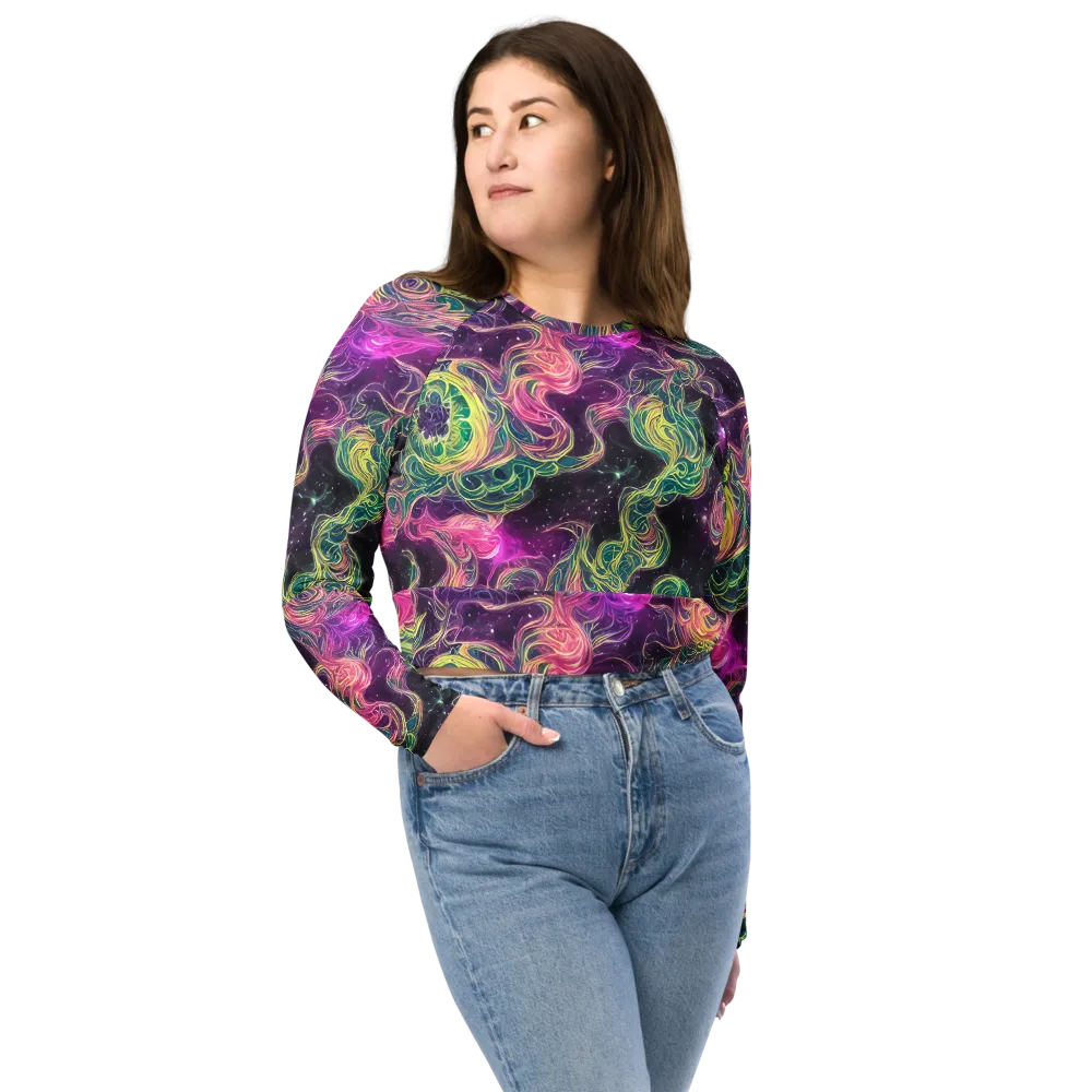 Dreamflare on Long Sleeve Crop Top — Front