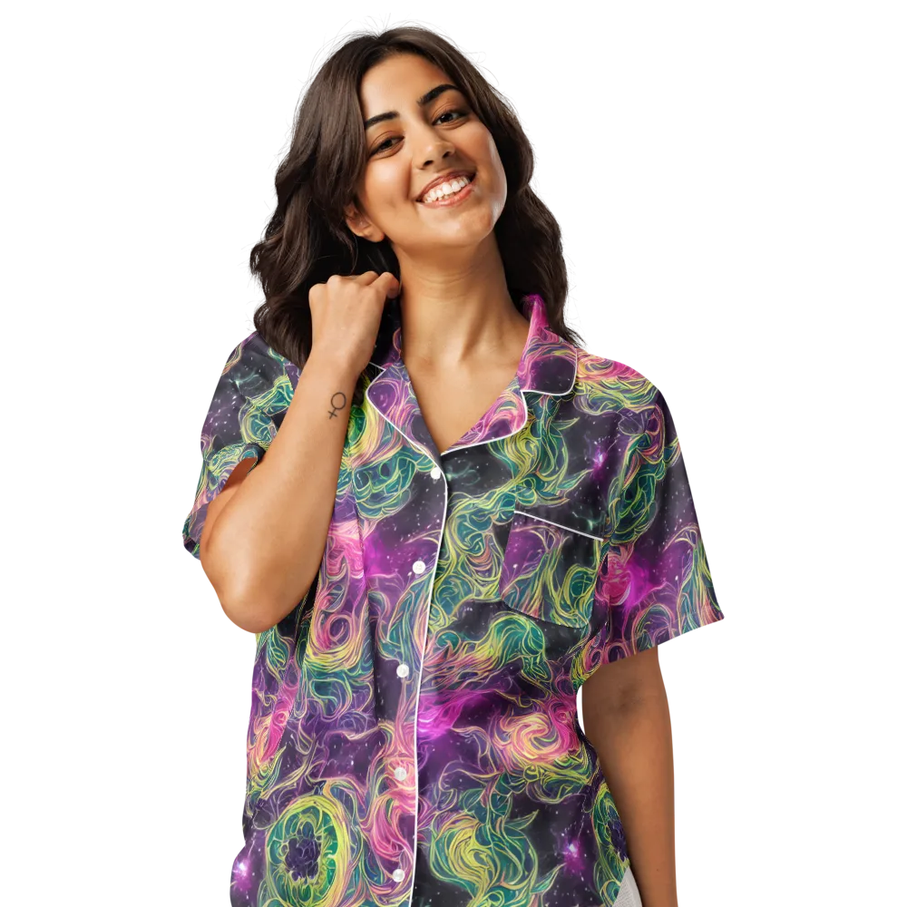 Dreamflare on Women's Short Sleeve Pajama Top — Front