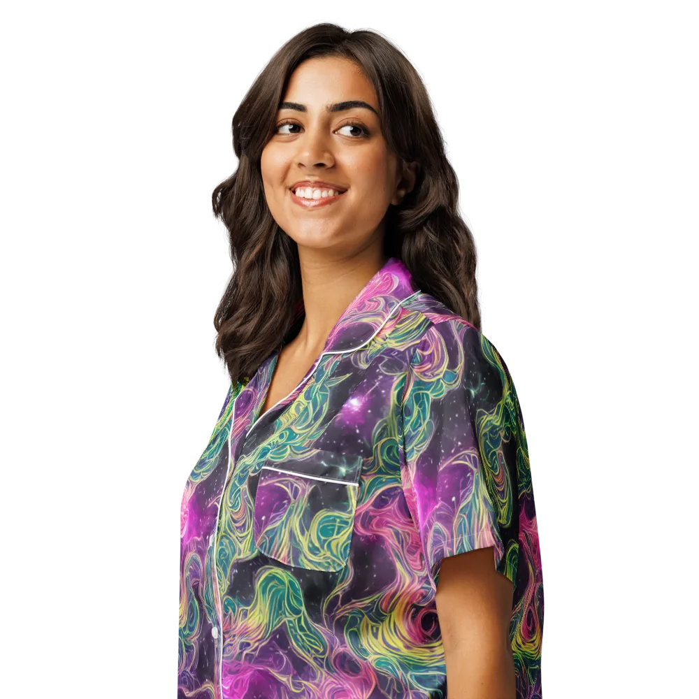 Dreamflare on Women's Short Sleeve Pajama Top — Left Front