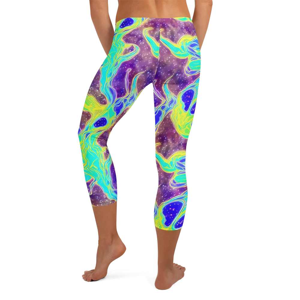 Galactic Marble on Capri Leggings — Back