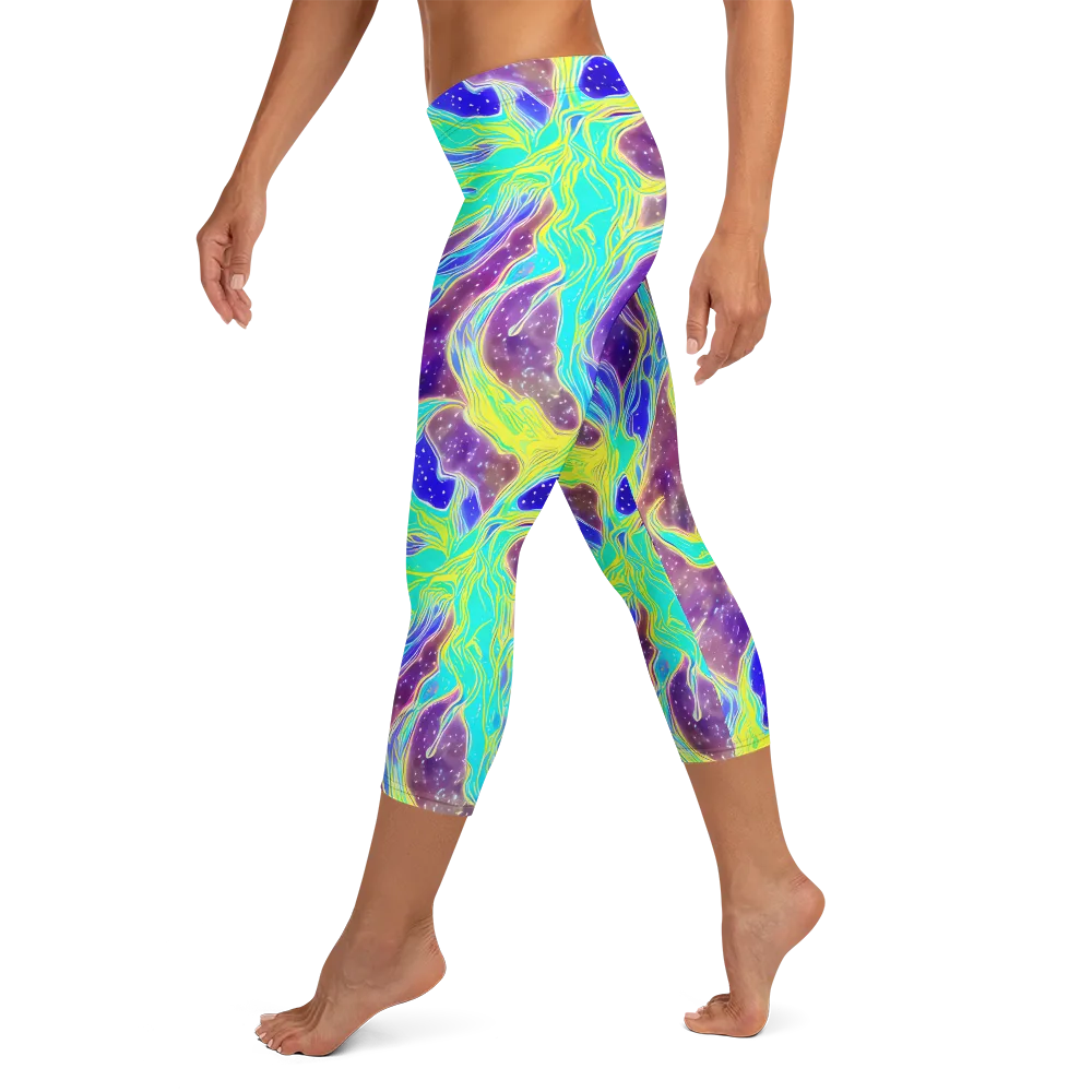 Galactic Marble on Capri Leggings — Left