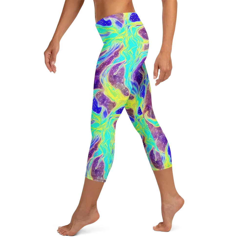 Galactic Marble on Capri Leggings — Left